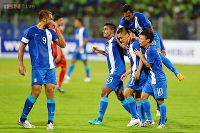 Indian footballers undergo training ahead of Guam match