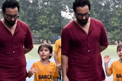 Saif Ali Khan Cheers for Son Taimur During Football Practice at Mumbai Academy; Watch