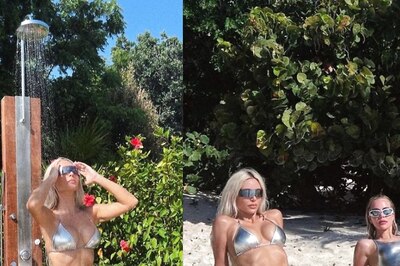 Kim Kardashian Breaks the Internet With Pics In Metallic Beachwear
