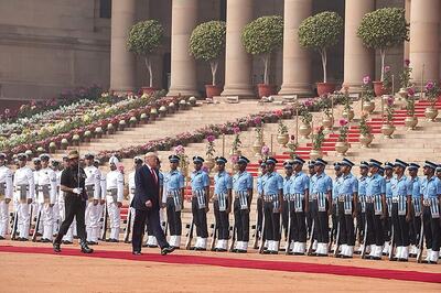 President Trump Accorded Ceremonial Welcome at Rashtrapati Bhavan
