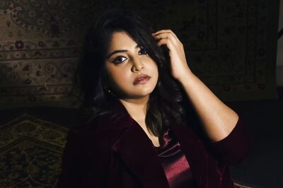 Actress Manjima Mohan Nails Boss Lady Look In Maroon Velvet Co-ord Set