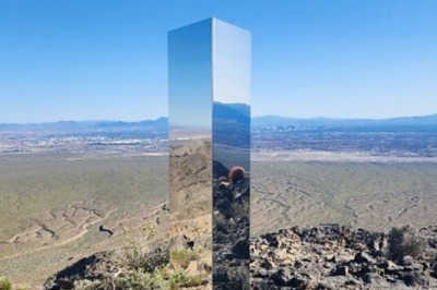 Police Share Photo Of Mysterious Monolith Found In Las Vegas Desert