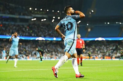 Sergio Aguero Hat-Trick Helps Manchester City Trounce Moenchengladbach 4-0