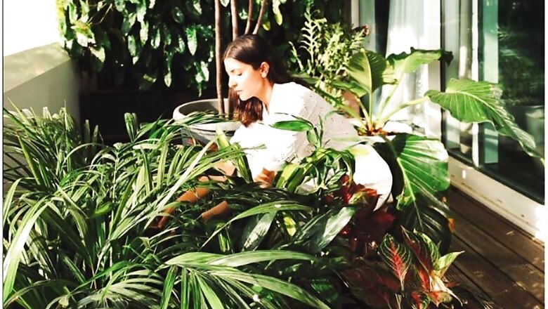 Anushka Sharma Spends Saturday Morning with Green Buddies in Her Balcony