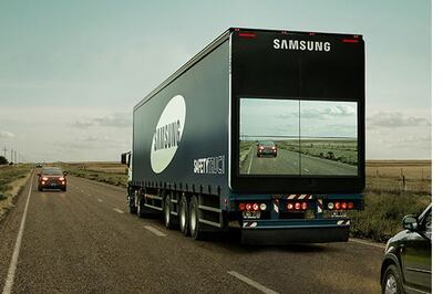 Watch: How Samsung's 'see-through' truck can help other drivers decide if it's safe to overtake