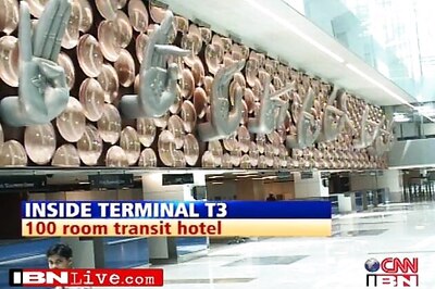 First flight touchdown at IGI airport's T3