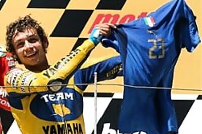 Rossi celebrates win wearing Materazzi