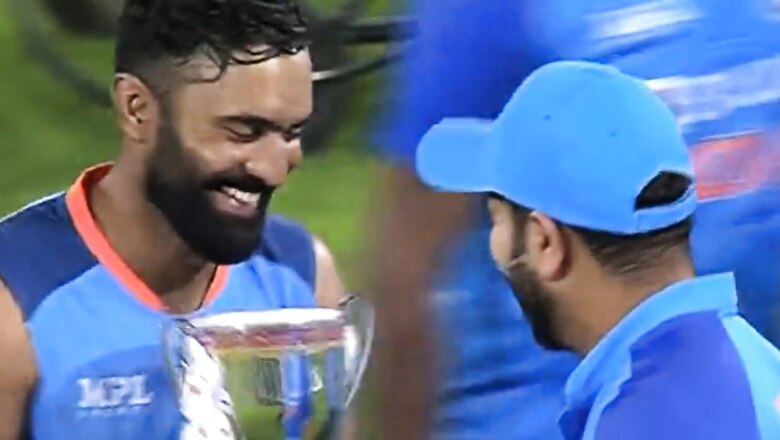 Watch: Rohit Sharma Hands Over The Series Trophy to Dinesh Karthik as The Epic Bromance Continues
