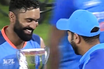 Watch: Rohit Sharma Hands Over The Series Trophy to Dinesh Karthik as The Epic Bromance Continues
