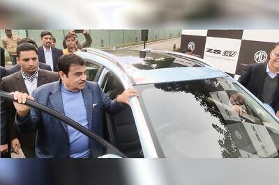 Road Transport Minister Nitin Gadkari Drives the MG ZS Electric SUV in India