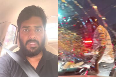Bengaluru Road Rage: Abusive Biker Breaks Car's Windshield Amid Traffic, Horrifying Clip Goes Viral