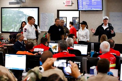 Donald Trump Visits Texas, Calls Hurricane Harvey Response 'Real Team' Effort