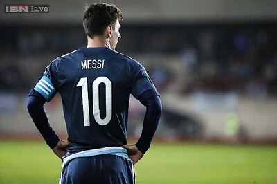 Lionel Messi celebrates 100 international matches with Argentina