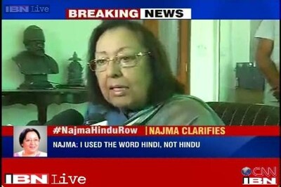 Live Blog: Najma Heptullah on Hindu-Hindi comment row