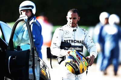 Hamilton crashes in first test with Mercedes