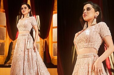 Urfi Javed Looks Breathtakingly Gorgeous In Abu Jani Sandeep Khosla Pink Lehenga, Check Pics