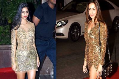 Suhana Khan Or Malaika Arora Khan: Who Sported The Glittering Gold Outfit Better?