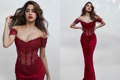 Janhvi Kapoor Is Ready For Her Valentine's Date In Red Corset Maxi Dress; See Latest Pictures