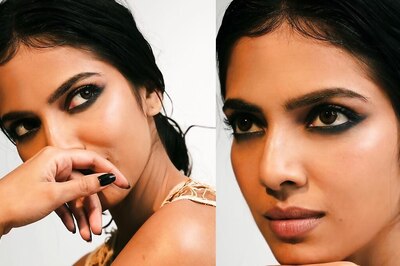 South Actress Malavika Mohanan Looks Ravishing In Beige Mesh Cut-out Top And Pants