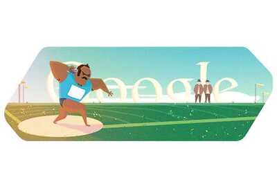 London 2012 shot put Google doodle