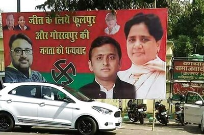 Days After Bypoll Win, Akhilesh-Mayawati Poster Put up Outside SP Headquarters
