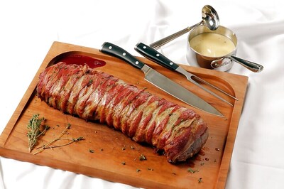 Beef Tenderloin Gets a Festive Remake With Rich Green Peppercorn Sauce
