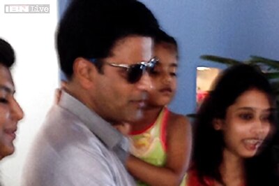 Snapshot: Manoj Bajpayee takes on daddy duties at IFFI 2014