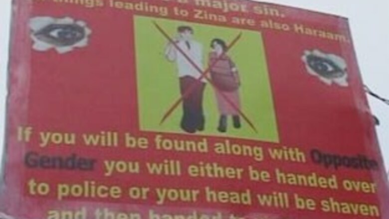 Hoardings warn dating couples in Srinagar