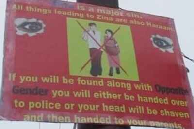 Hoardings warn dating couples in Srinagar