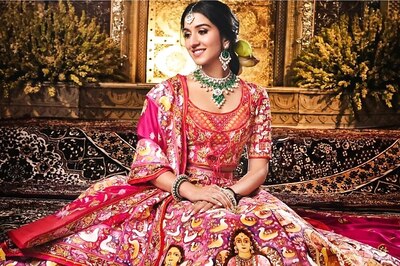 Indian Artist Jayasri Burman Hand Paints The Couple’s Union On Radhika Merchant’s Lehenga