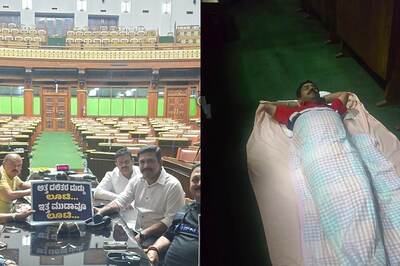 Karnataka BJP MLAs Sleep Inside Assembly Amid Overnight Sit-In Protest Over MUDA Scam | Watch