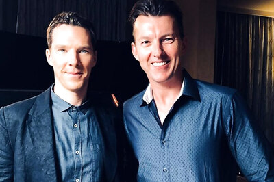 Brett Lee Meet Marvel's Doctor Strange Benedict Cumberbatch in Singapore