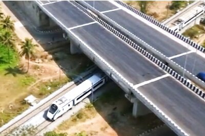 VIDEO | Aerial View of Vande Bharat Express Passing Underneath New Bengaluru-Mysuru Expressway