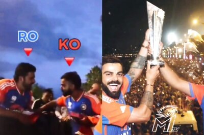Unseen Video Of Virat Kohli Convincing Rohit Sharma To Pose With T20 World Cup 2024 Trophy During Victory Parade Goes Viral