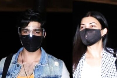 Sushmita Sen Snapped at Mumbai Airport with Beau Rohman Shawl and Daughters