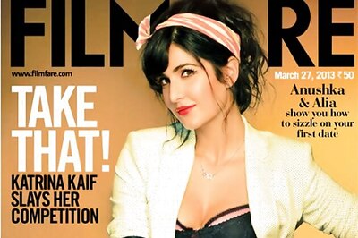 Snapshot: Katrina Kaif sports bold red lips, bustier on Filmfare cover