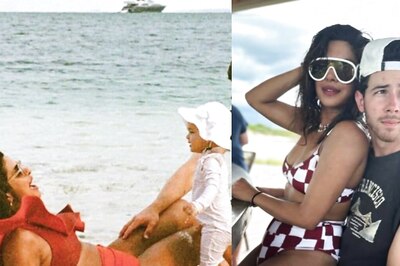 Priyanka Chopra Sports Bikini, Sits On Nick Jonas' Lap; Hits The Beach With Daughter In Unseen Pics