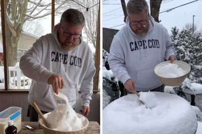Video Shows Man Making Snow-Cream Dessert Using Fresh Snow; Internet Can’t Keep Calm