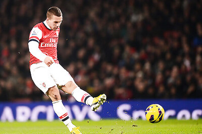 Podolski double against West Ham gets Arsenal back into top four