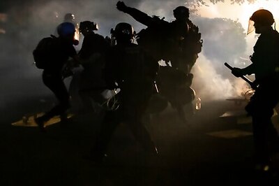Portland protesters set fire to county government building