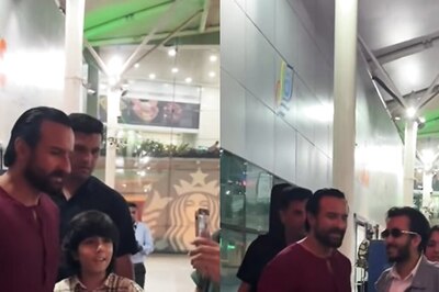 Saif Ali Khan Gets Mobbed by Fans For Selfie at Airport, Video Goes Viral; Watch
