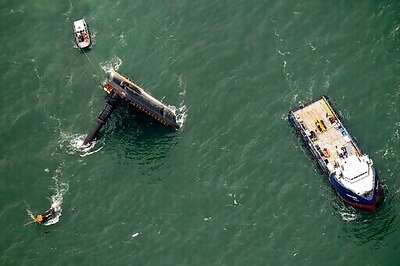Offshore Lift Boat Flipped While Lowering Legs, Turning