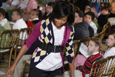 Michelle Obama has field day, kids visit White House