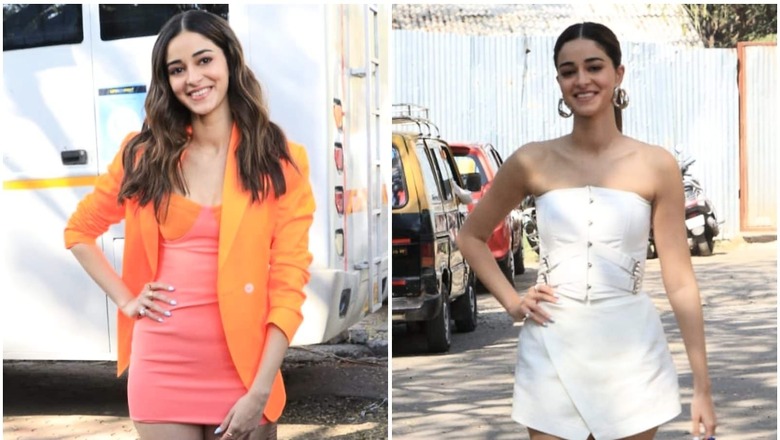 Ananya Panday Arrives on Bigg Boss 15 Set in White Off-Shoulder Dress, Changes into Pink-Orange to Promote Gehraiyaan