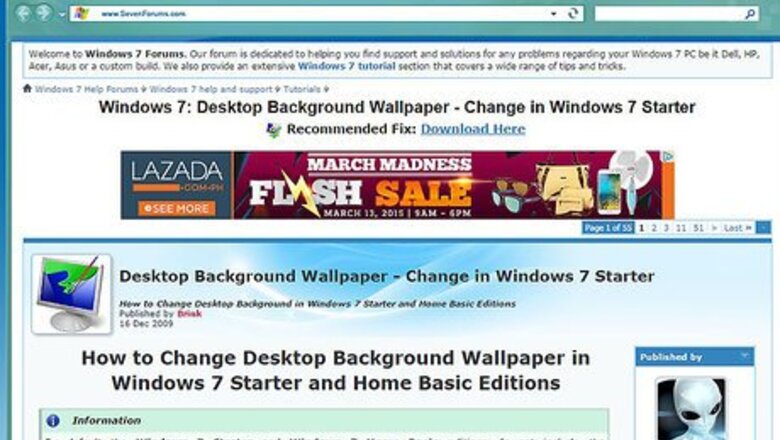 How to Change the Desktop Wallpaper in Windows 7 Starter Edition