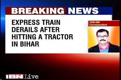 Express train derails in Bihar after hitting a truck