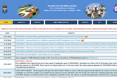 RRB Recruitment 2018 for ALP & Technician Posts: Photo Modification Link Activated at rrbcdg.gov.in
