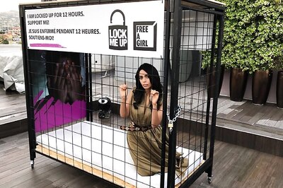 Cannes Film Festival: Mallika Sherawat Locks Herself in a Cage as part of Lock-Me-Up Campaign