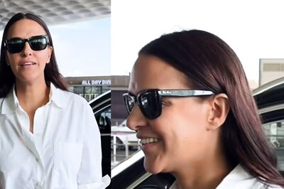 Neha Dhupia Rocks Comfy Airport Look As Angad Bedi Sees Her Off; Watch