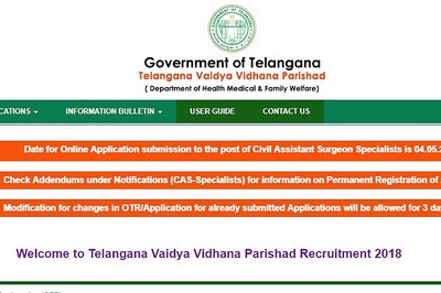 TVVP Recruitment 2018: 91 Civil Assistant Surgeon (GDMO) Posts, Apply Before May 17